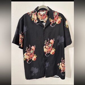 PacSun Black and Red Casual Button Down Shirt